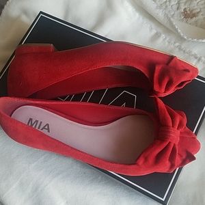 MIA Red Suede Delsie Flats